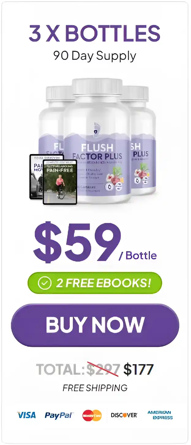 Flush Factor plus 3 bottle